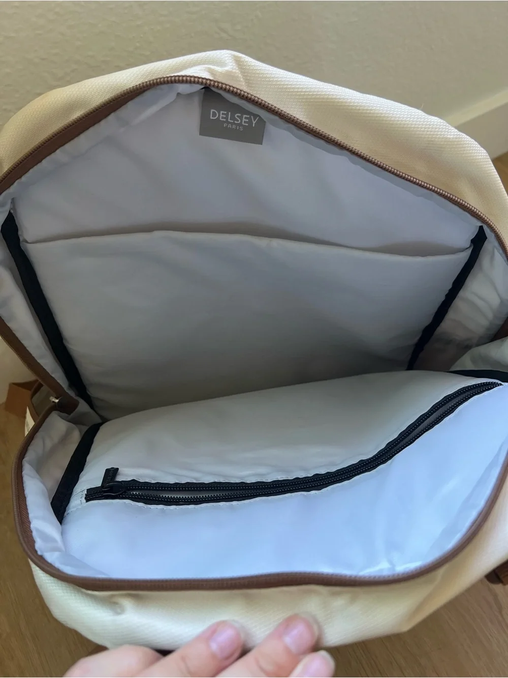 Women’s Delsey Paris Cream & Brown Backpack